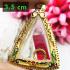 Empty Frame Case 24k Gold Micron Triangle Nangpaya 3.5cm Color Thai Amulet 16344