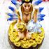 Beckon Lady Statue Nine 9 Tail Fox Kumiho Lp Neramit 9cm Blue Thai Amulet #16363