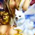 Beckon Lady Statue Nine 9 Tail Fox Kumiho Lp Neramit 9cm Blue Thai Amulet #16363