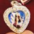 BEAUTIFUL LOCKET PHOTO SEXY LADY NINE 9TAIL FOX HEART KUMIHO KITSUNE THAI AMULET LP NERAMIT BE2560 SILVERY MICRON DIAMOND FRAME CASE