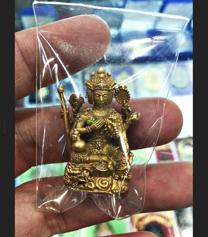 Miniature Masschant Phom Four 4 Face Deity Watkawjamfa Dragon Thai Amulet #16397