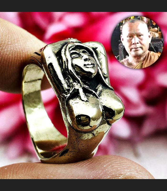 Charming Ring Sexy Lust Love Orgasm Somchay WatDankwen Sz8-10 Thai Amulet #16401