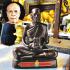 Large Bronze Monk Statue Meditation Lucky Sod Watpaknam Be2550 Thai Amulet 16418