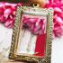 Empty Metal Frame Case Gold Micron Diamond Somdej Squar 4.4cm Thai Amulet #16434
