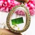 BLANK EMPTY METAL FRAME CASE THAI AMULET GOLD MICRON 24K DIAMOND GEM PIDTA 3.5CM