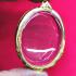 BLANK EMPTY METAL FRAME CASE THAI AMULET GOLD MICRON 24K OVAL JUMBO PIDTA