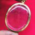 BLANK EMPTY METAL FRAME CASE THAI AMULET GOLD MICRON 24K OVAL JUMBO PIDTA