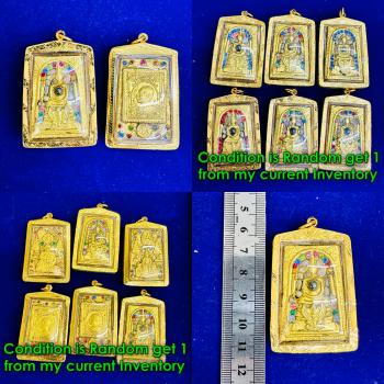 Ancient Golden Leaf Somdej Toh WatPhraKaew Leklai Wealth Magic Thai Amulet 16448