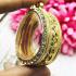 Empty Frame Case Gold Micron 24k Diamond Thick Pidta Jumbo 4cm Thai Amulet 16449