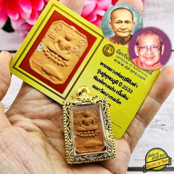 Certificate Clay Parn Ride Hedgehog Survive Lp Lingdam Be2536 Thai Amulet 16467 +CARD OF AUTHENTIC DDPRA