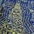 Flag Cloth Kalong Blue Be2550 Lersri Tiger Head Protect Guard Thai Amulet #16475