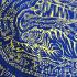 Flag Cloth Kalong Blue Be2550 Lersri Tiger Head Protect Guard Thai Amulet #16475