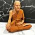Lifelike Wax Fine Art Monk Statue Lp Moon Watbanjan Meditation Thai Amulet 16487