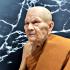 Lifelike Wax Fine Art Monk Statue Lp Moon Watbanjan Meditation Thai Amulet 16487