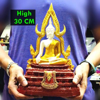 Large Buddha Fiberglass Statue Peaceful Deity Chinnaraj 30cm Thai Amulet #16492