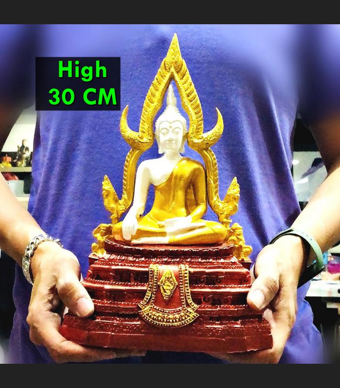 Large Buddha Fiberglass Statue Peaceful Deity Chinnaraj 30cm Thai Amulet #16492