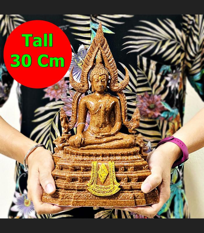 Buddha Statue Roof Tile Fiber Glass Chinnaraj Mass Chant 30cm Thai Amulet #16493