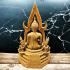 Buddha Statue Roof Tile Fiber Glass Chinnaraj Mass Chant 30cm Thai Amulet #16493