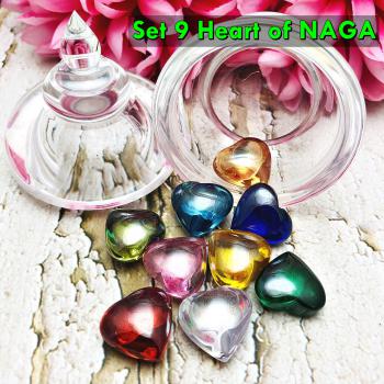 Lotx9 Pcs Leklai Naga Eye Stone Heart Magic Stupa Wealth Lucky Thai Amulet 16503