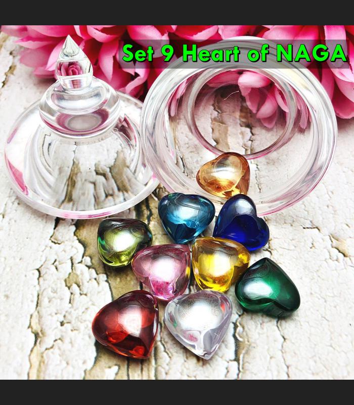 Lotx9 Pcs Leklai Naga Eye Stone Heart Magic Stupa Wealth Lucky Thai Amulet 16503