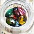 Mix 9pcs Naga Eye Leklai Magic Lucky Gem Stone Egg Oval Stupa Thai Amulet #16505