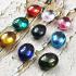 Mix 9pcs Naga Eye Leklai Magic Lucky Gem Stone Egg Oval Stupa Thai Amulet #16505