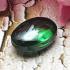 Naga Eye Leklai Lucky Stone Pendant Wealth Money Green Oval Thai Amulet #16509