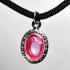 Naga Eye Leklai Lucky Stone Pendant Wealth Love Pink Rose Oval Thai Amulet 16510
