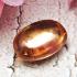 Naga Eye Leklai Lucky Stone Pendant Wealth Magic Orange Oval Thai Amulet #16512