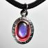 Naga Eye Leklai Lucky Stone Pendant Money Magic Purple Oval Thai Amulet 16514