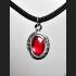 Naga Eye Leklai Lucky Stone Pendant Wealth Fortune Red Oval Thai Amulet #16515