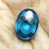 Naga Eye Leklai Magic Stone Pendant Wealth Fortune Blue Oval Thai Amulet #16516