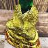 Meditation Green Emerald Buddha Statue Armor Gold Winter 18cm Thai Amulet #16525
