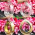 LOTX5 BLANK EMPTY ACRYLIC FRAME CASE THAI AMULET 2IN1 GOLD PIDTA 3.5CM