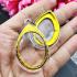 LOTX5 BLANK EMPTY ACRYLIC FRAME CASE THAI AMULET 2IN1 GOLD OVAL MEDAL 4CM