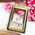 BLANK EMPTY ACRYLIC FRAME CASE THAI AMULET 2IN1 LIMPID GOLD SOMDEJ 3.5CM