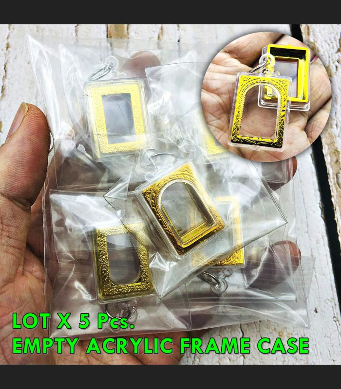 LOTX5 BLANK EMPTY ACRYLIC FRAME CASE THAI AMULET 2IN1 SOMDEJ PAKNAM 2.2CM