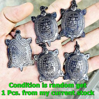 Turtle Sukjai Sankajai Happy Buddha Lp Liew Be2537 Nawa Black Thai Amulet #16567