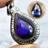 Leklai Naga Eye Crystal Healing Gem Stone Teardrop Luck Purple Thai Amulet 16573