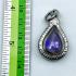 Leklai Naga Eye Crystal Healing Gem Stone Teardrop Luck Purple Thai Amulet 16573