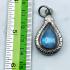 Leklai Naga Eye Crystal Magic Lucky Stone Teardrop Happy Blue Thai Amulet #16575