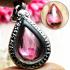 Leklai Naga Eye Magic Love Natural Stone Teardrop Rose Pink Thai Amulet #16578