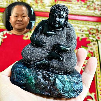 Sankajai Happy Buddha Statue Leklai Immortal Fortune Somporn Thai Amulet #16582
