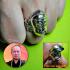 Ring Monkey 4ear 5eye Sihu Hata Kuba Subin Gambling Rich Alloy Thai Amulet 16621