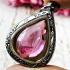 Leklai Naga Eye Tear Stone Magic Lucky Charm Lust Love Pink Thai Amulet #16633