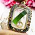 Empty Frame Case Gold Plated Diamond Colored Parn Square 3cm Thai Amulet #16638