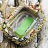Empty Frame Case Gold Plated Diamond Colored Parn Square 3cm Thai Amulet #16638
