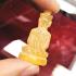 Leklai Naga Eye Healing Stone Lersri Hermit Meditation Yellow Thai Amulet 16641