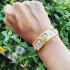 METAL EMPTY FRAME MASK CASE THAI AMULET GOLD MICRON 24K BRACELET RUAY 5CM
