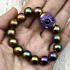 Leklai Rainbow Bracelet Gold Magnetic Healing Somporn Purple Thai Amulet #16651